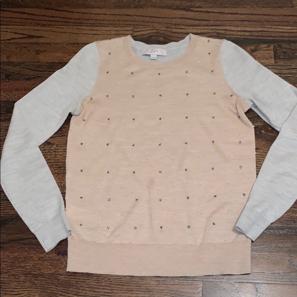 Loft sweater, XS, with pearl/stone embellishments